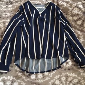 Striped business cuffed long sleeve shirt